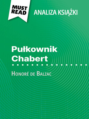 cover image of Pułkownik Chabert książka Honoré de Balzac (Analiza książki)